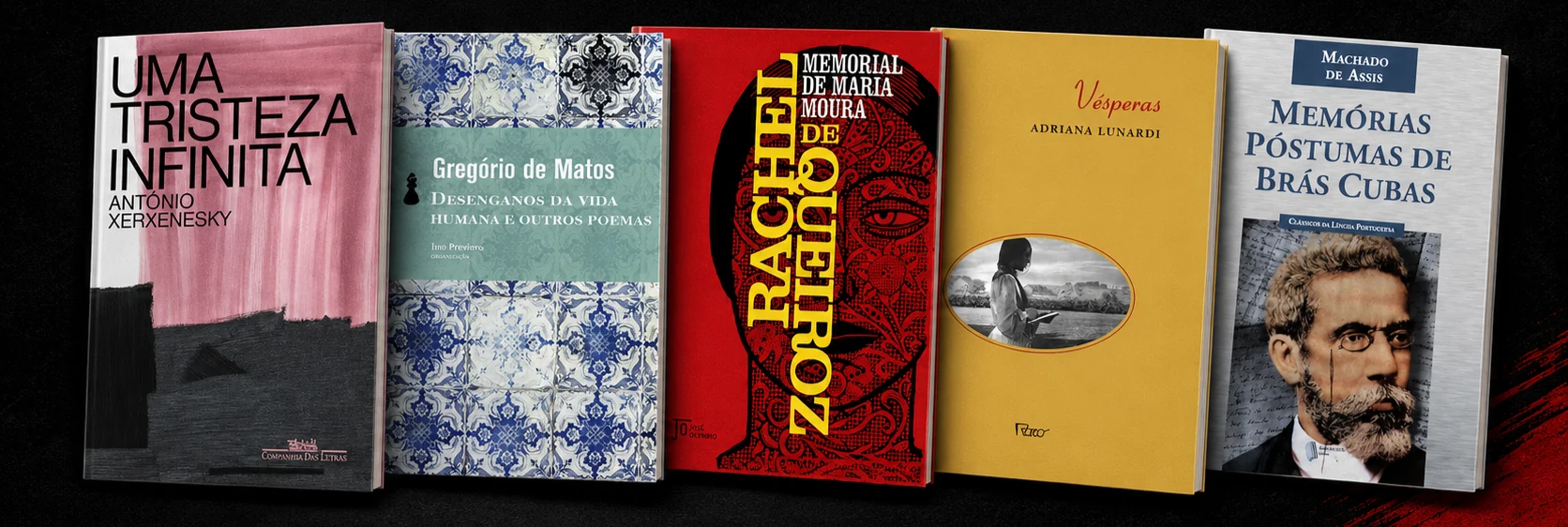 Capas das cinco obras literárias do Vestibular de Verão ACAFE 2027